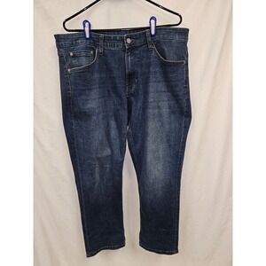 IZOD Jeans Womens Straight Fit Dark Wash Denim Pants Size 36x29 Blue